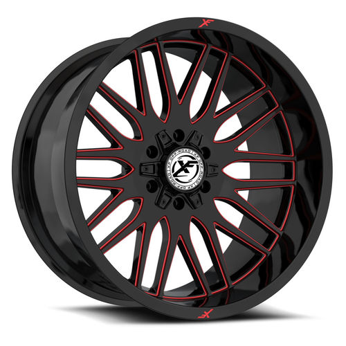 XF Offroad XF-240GBML-R, 20x10, 8x165.1/8x170, ET-12, CB125.2, Gloss Black Milled Red