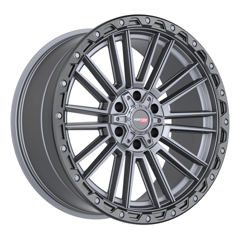 Vortek VRT-604, 20x9.5, 8x165.1/8x170, ET0, CB125.1, Matte Titanium Black Bead Ring