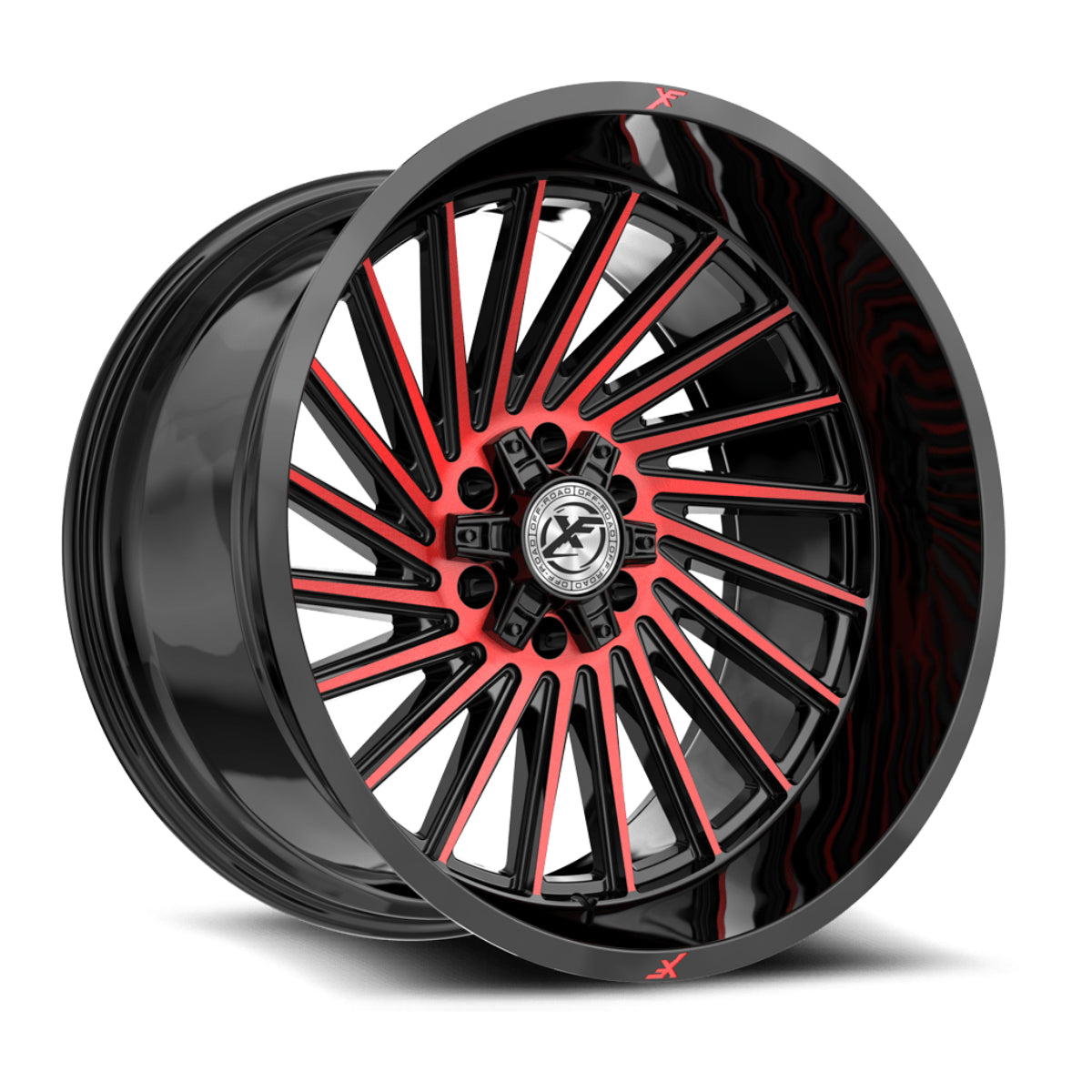 XF Offroad XF-239, 20x10, 6x135/6x139.7, ET-24, CB106.4, Gloss Black Machined Red