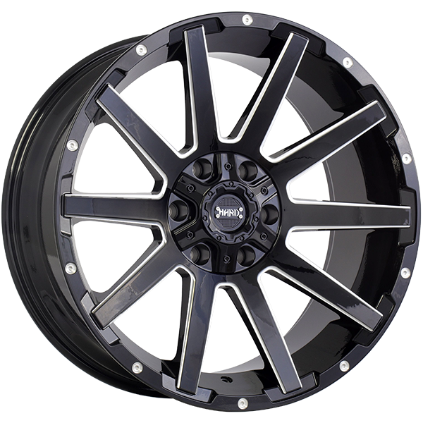 Ruffino HARD - SINNER - 20x9.0 - 6x135/6x139.7 - 0 - 87.1 - Gloss Black - Milled Edge - Image 1