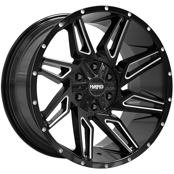 Ruffino HARD - VOODOO - 20x10.0 - 6x135/6x139.7 - -12 - 87.1 - Gloss Black - Milled Edge - Image 1