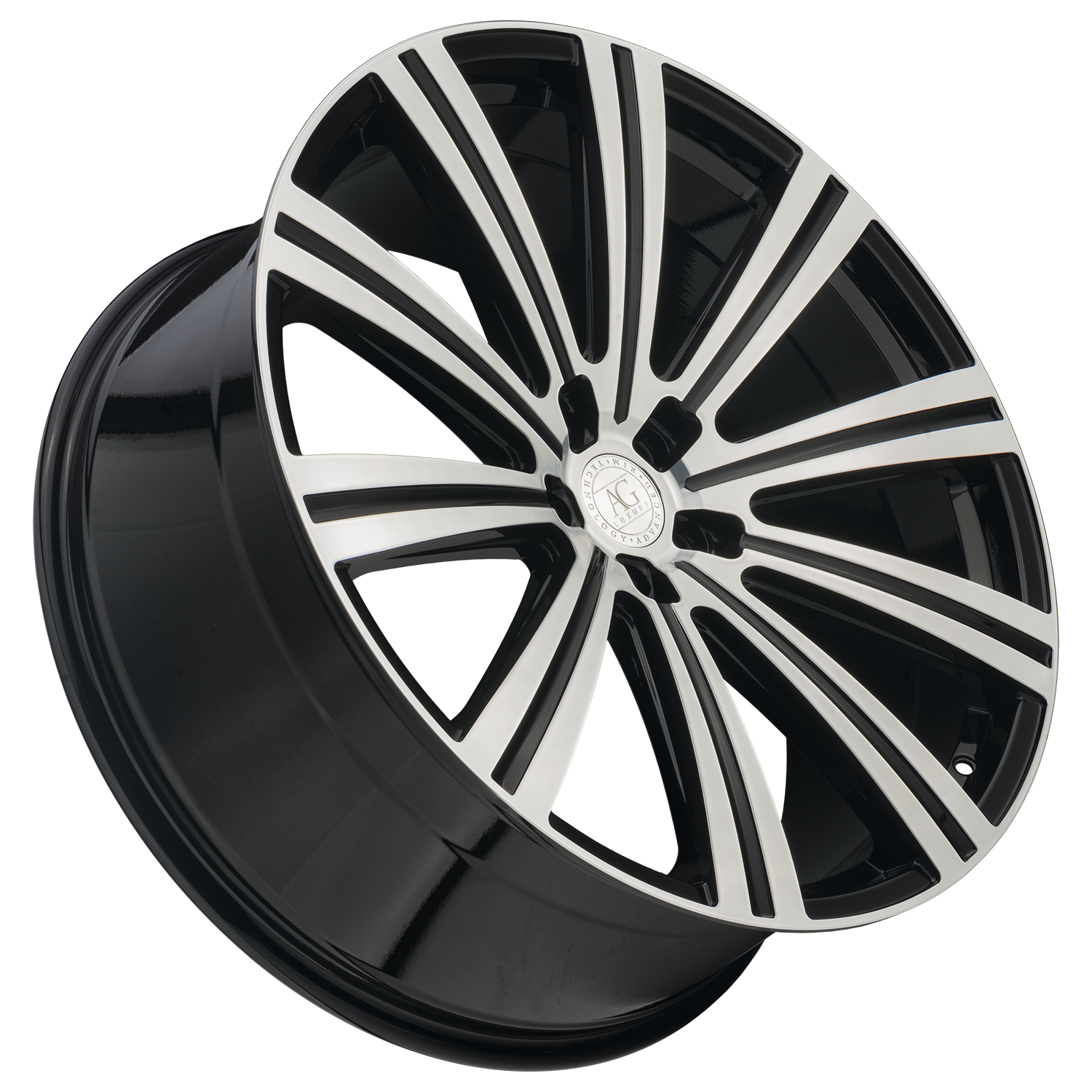 AG Luxury VANGUARD, Deep Concave Profile, 24x10, 5x120, ET35, CB72.56, Gloss Black Machined