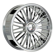 Gianelle Aria, Deep Profile, 24x10.5, 5x115/5x120, ET20, CB72.56, Silver With Machined Face/ Polished Lip