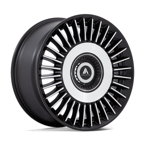 Asanti Black AB040 TIARA, 20X9, 5X108/5X112, ET45, CB72.56, SATIN BLACK BRIGHT MACH FACE
