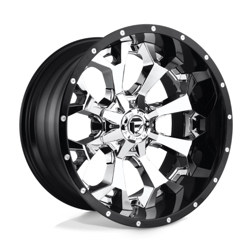 Fuel 2PC D246 ASSAULT, 22X10, 8X180, ET-13, CB124.2, CHROME PLATED GLOSS BLACK LIP