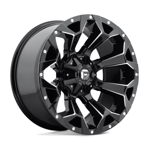 Fuel 1PC D576 ASSAULT, 20X9, 8X165.1, ET1, CB125.1, GLOSS BLACK MILLED