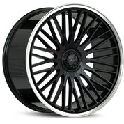 Gianelle Aria, Deep Profile, 24x9.0, 5x115/5x120, ET10, CB72.56, Gloss Black With Polished Lip