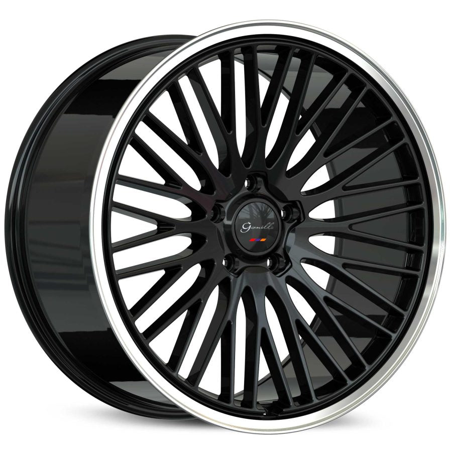 Gianelle Aria, Deep Profile, 24x10, 5x130, ET10, CB84.1, Gloss Black With Polished Lip