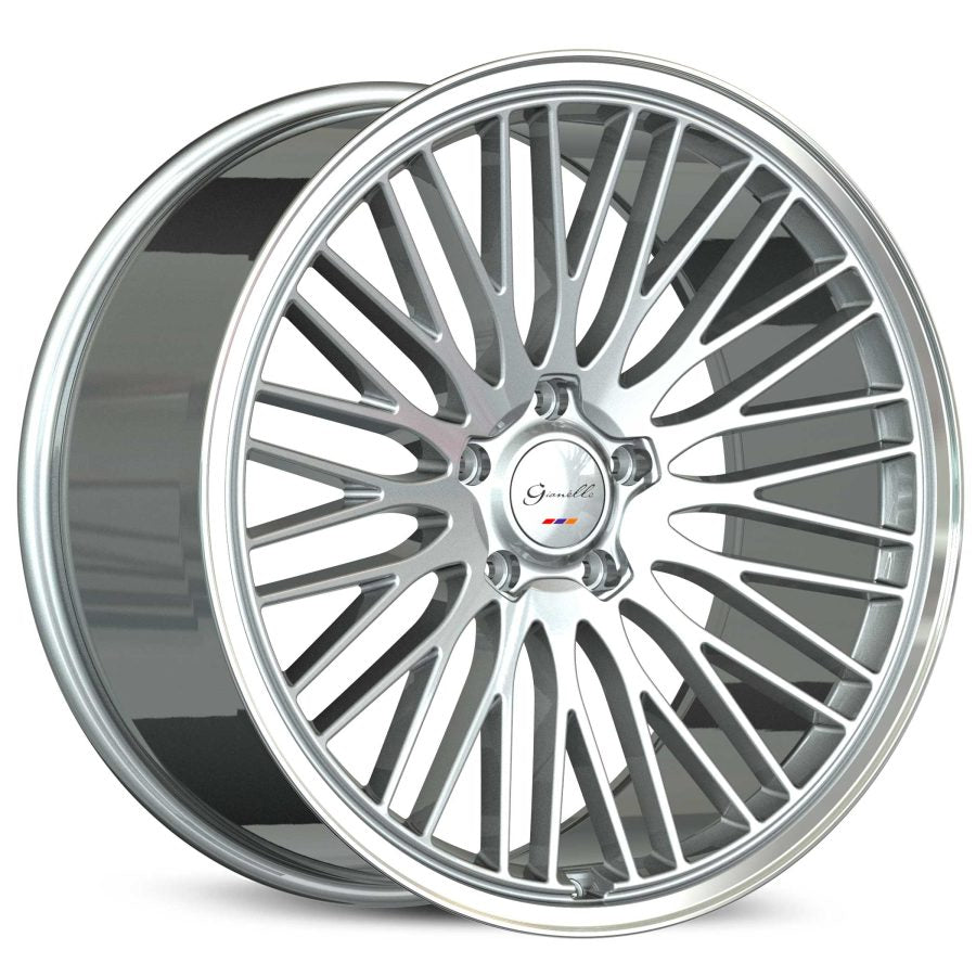 Gianelle Aria, 24x9.5, 5x100 to 5x132/6x114 to 6x139.7, ET10 to 45, CB66.56 to 110.1, Silver With Machined Face/ Polished Lip - 2495Z10GAARISPR