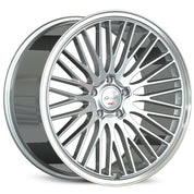 Gianelle Aria, Deep Profile, 24x10, 5x100 to 5x132/6x114 to 6x139.7, ET10 to 45, CB66.56 to 110.1, Silver With Machined Face/ Polished Lip