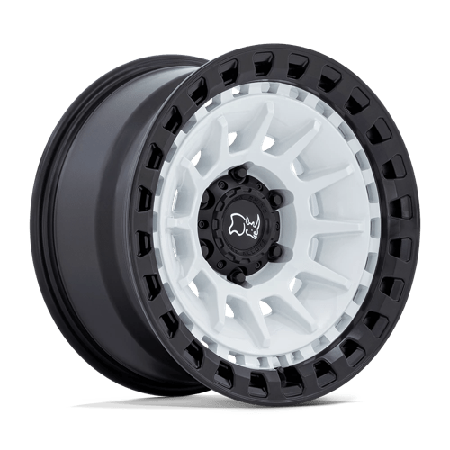 Black Rhino Hard Alloys BARRAGE, 17X8.5, 6X135, ET-10, CB87.1, GLOSS WHITE ON MATTE BLACK BR009WM17856310N