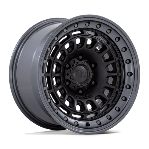Black Rhino Hard Alloys BR014 SAHARA, 17X9, 6X4.5, ET-12, CB66.06, MATTE BLACK W/ GUNMETAL LIP BR014MA17906412N