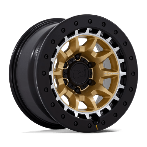 Black Rhino Hard Alloys BR016 TUSK, 17X8.5, 6X135, ET0, CB87.1, MATTE GOLD W/ MACHINED RING BR016GD17856300