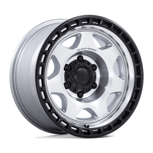 Black Rhino Hard Alloys BR018 VOYAGER, 17X8.5, 5X127, ET-10, CB71.5, SILVER MACHINED W/ M-BLACK LIP BR018SD17855010N