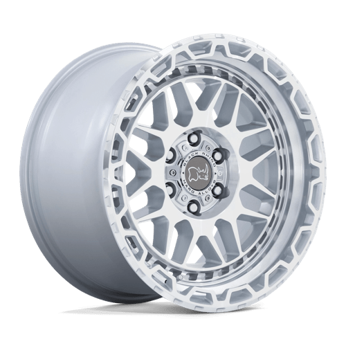 Black Rhino Hard Alloys HOLCOMB, 17X9.5, 6X139.7, ET-12, CB112.1, GLOSS SILVER W/ MIRROR CUT FAC 1795HLB-26140S12