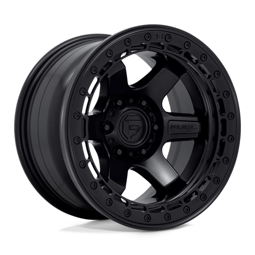 Fuel 1PC D122 BLOCK BEADLOCK, 17X9, 6X139.7, ET-15, CB106.1, MATTE BLACK W/ M-BLACK RING