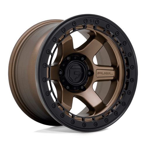 Fuel 1PC D124 BLOCK BEADLOCK, 17X9, 6X139.7, ET-15, CB106.1, MATTE BRONZE W/ M-BLACK RING