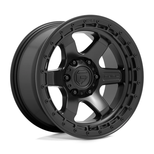 Fuel 1PC D750 BLOCK, 18X9, 6X139.7, ET20, CB106.1, MATTE BLACK W/ BLACK RING