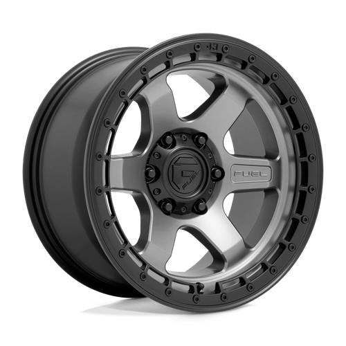 Fuel 1PC D752 BLOCK, 17X9, 6X135, ET1, CB87.1, MATTE GUNMETAL W/ BLACK RING