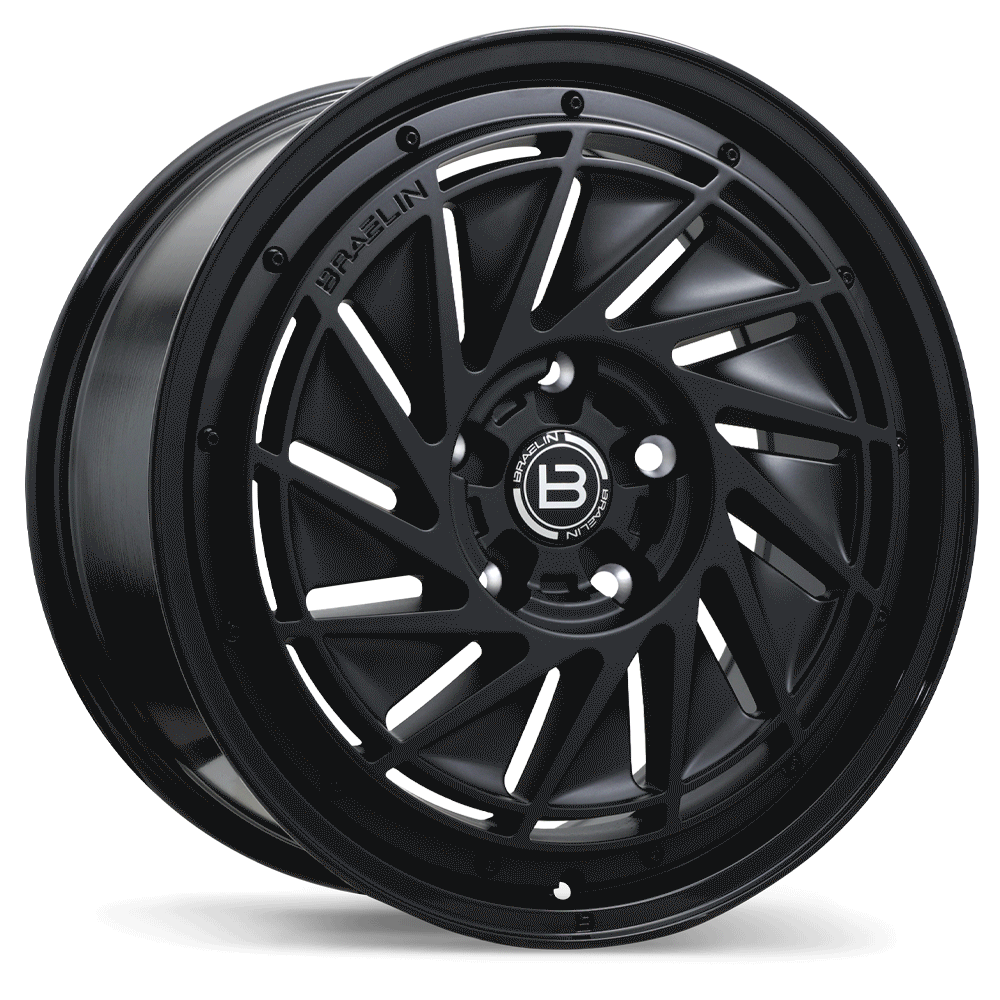 Braelin BR16, 19x9.5, 5x114.3, ET35, CB66.1, Matte Black with Gloss Black Lip - BR16-1995-65BM+35C661