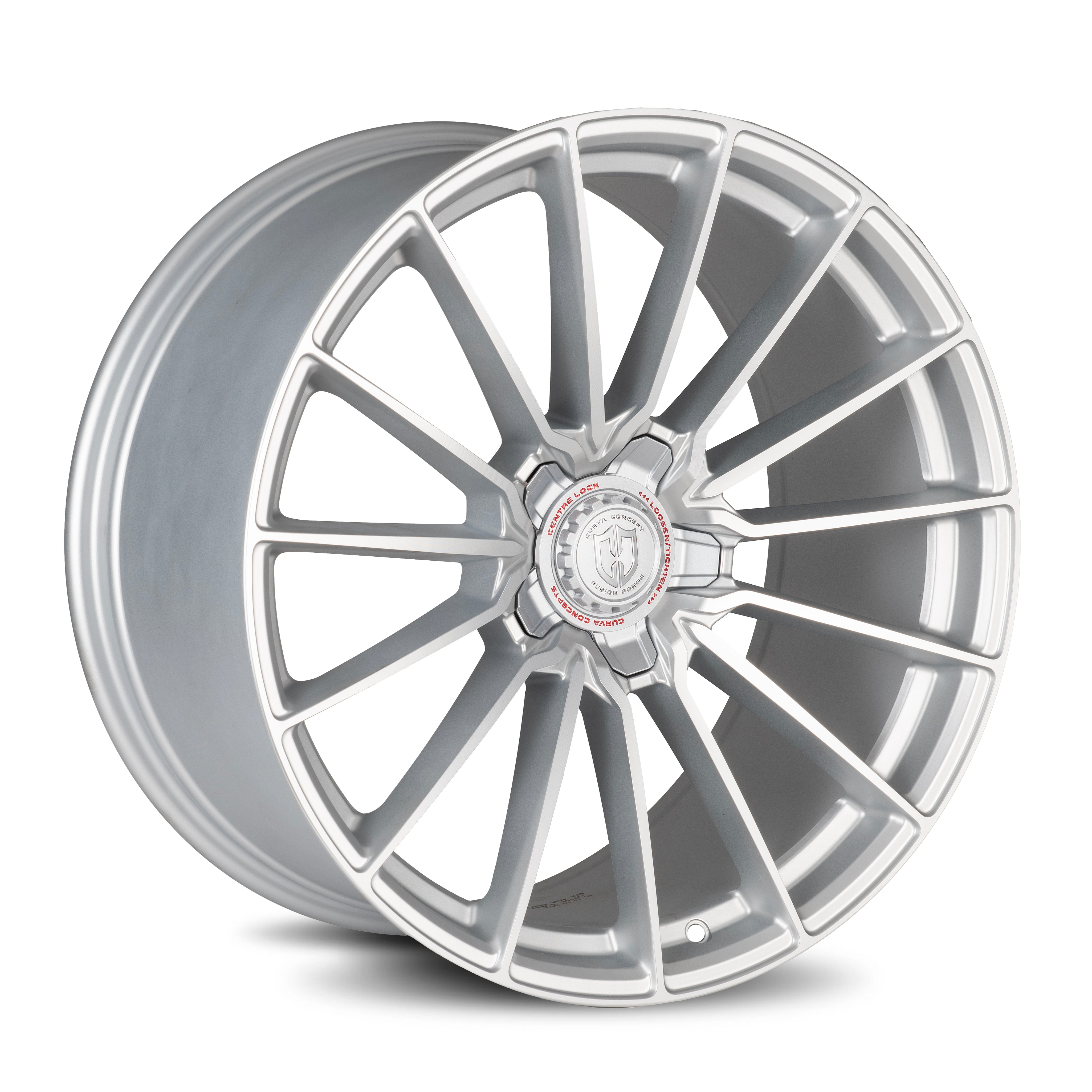 Curva Concepts CFF75, 19x9.5, 5x112, ET38, CB66.56, Silver Machined Face Satin Lacquer