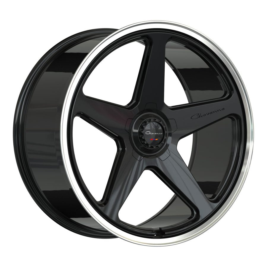 Giovanna Cinque, 24x10.5, 5x115/5x120, ET20, CB72.56, Gloss Black With Polished Lip - 2415WB20GOCINBPR