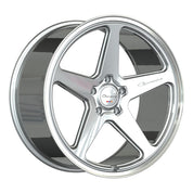 Giovanna Cinque, Regular Profile, 22x90, 5x120, ET30, CB74.1, Silver With Machined Face/ Polished Lip