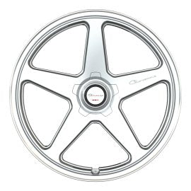 Giovanna Cinque, Regular Profile, 22x90, 5x120, ET30, CB74.1, Silver With Machined Face/ Polished Lip