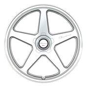Giovanna Cinque, Deep Profile, 22x10.5, 5x120, ET35, CB74.1, Silver With Machined Face/ Polished Lip