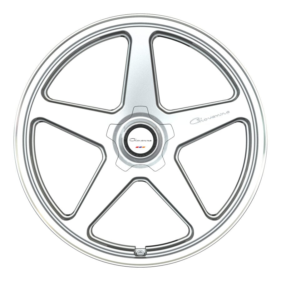 Giovanna Cinque, Deep Profile, 22x10.5, 5x120, ET35, CB74.1, Silver With Machined Face/ Polished Lip