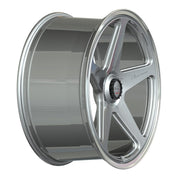 Giovanna Cinque, Regular Profile, 22x90, 5x120, ET30, CB74.1, Silver With Machined Face/ Polished Lip