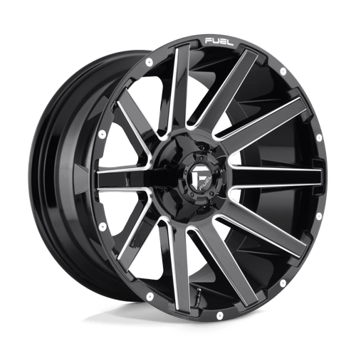Fuel 1PC D615 CONTRA, 22X10, 8X165.1, ET-18, CB125.1, GLOSS BLACK MILLED D61522008247