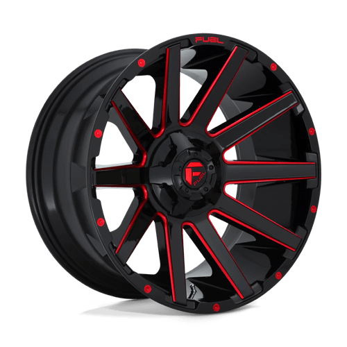 Fuel 1PC D643 CONTRA, 20X10, 5X114.3/5X127, ET-18, CB78.1, GLOSS BLACK RED TINTED CLEAR