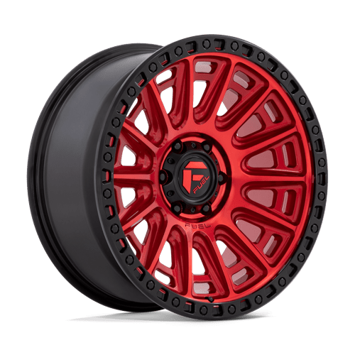 Fuel 1PC D834 CYCLE, 20X9, 6X139.7, ET1, CB106.1, CANDY RED W/ BLACK RING