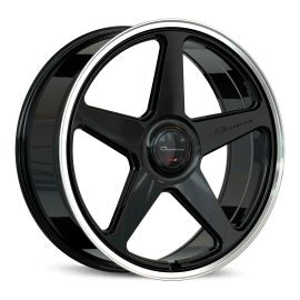 Giovanna Cinque, Deep Profile, 24x10.5, 5x115/5x120, ET20, CB72.56, Gloss Black With Polished Lip