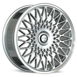 Koko Kuture Classica, Deep Profile, 24x10, 5x112/5x120, ET22, CB72.56, Silver With Machined Face/ Polished Lip