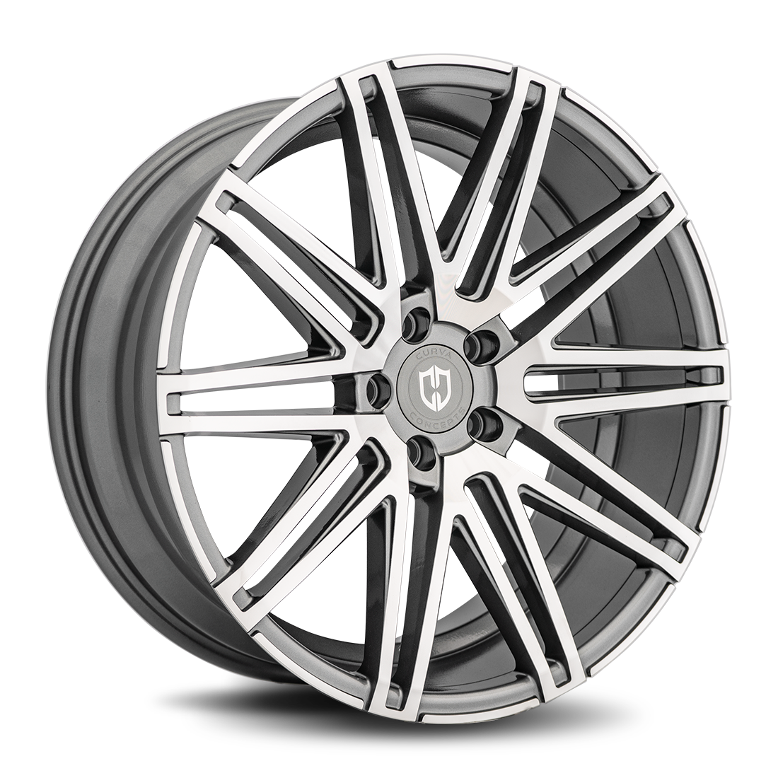 Curva Concepts C48, 20x10.5, 5x114.3, ET40, CB73.1, Gun Metal Machine Face