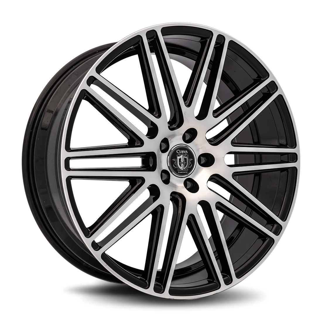 Curva Concepts C50, 22x10.5, 5x112, ET40, CB73, Black Machine Face
