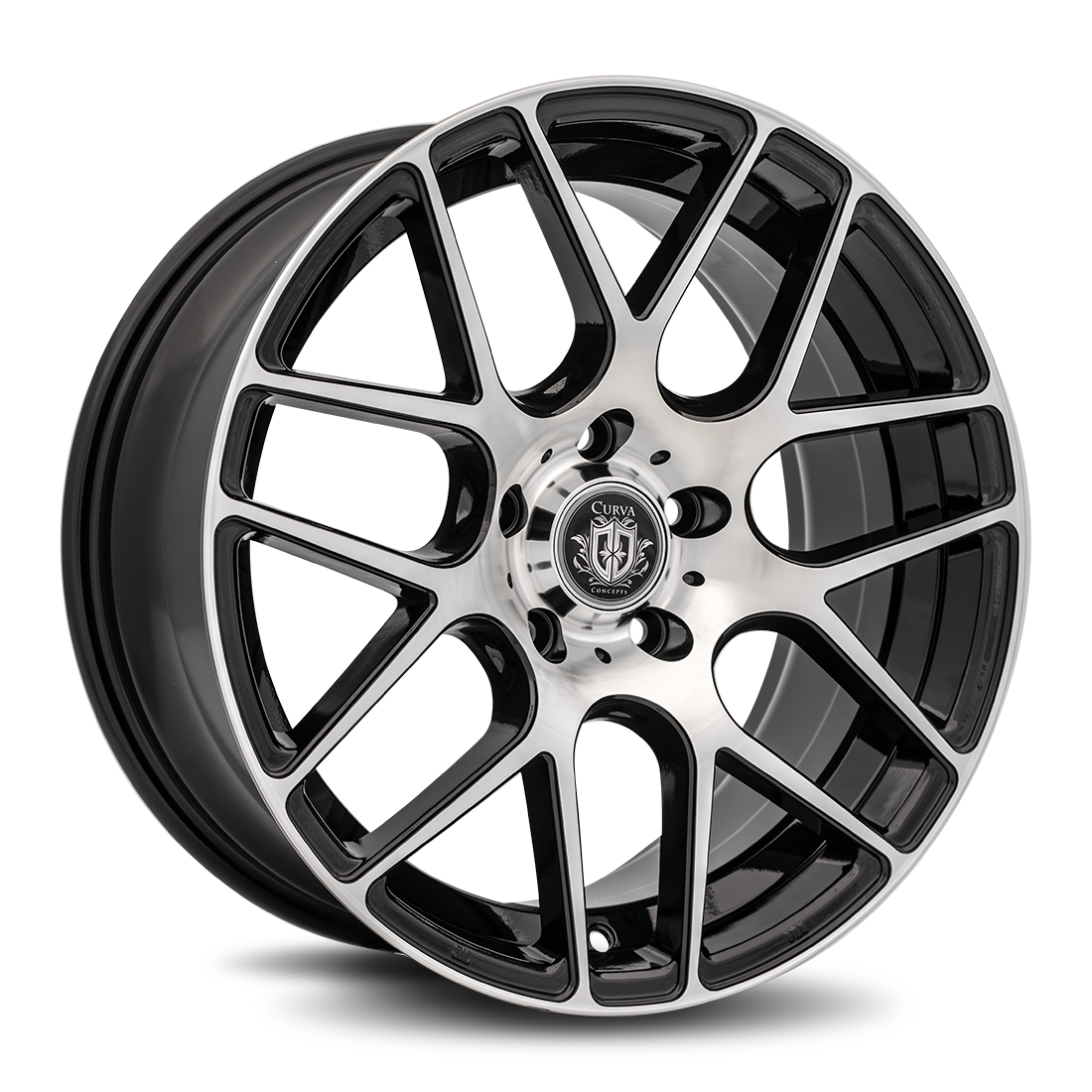 Curva Concepts C7, 18x9, 5x120, ET35, CB72.6, Gloss Black Machine Face