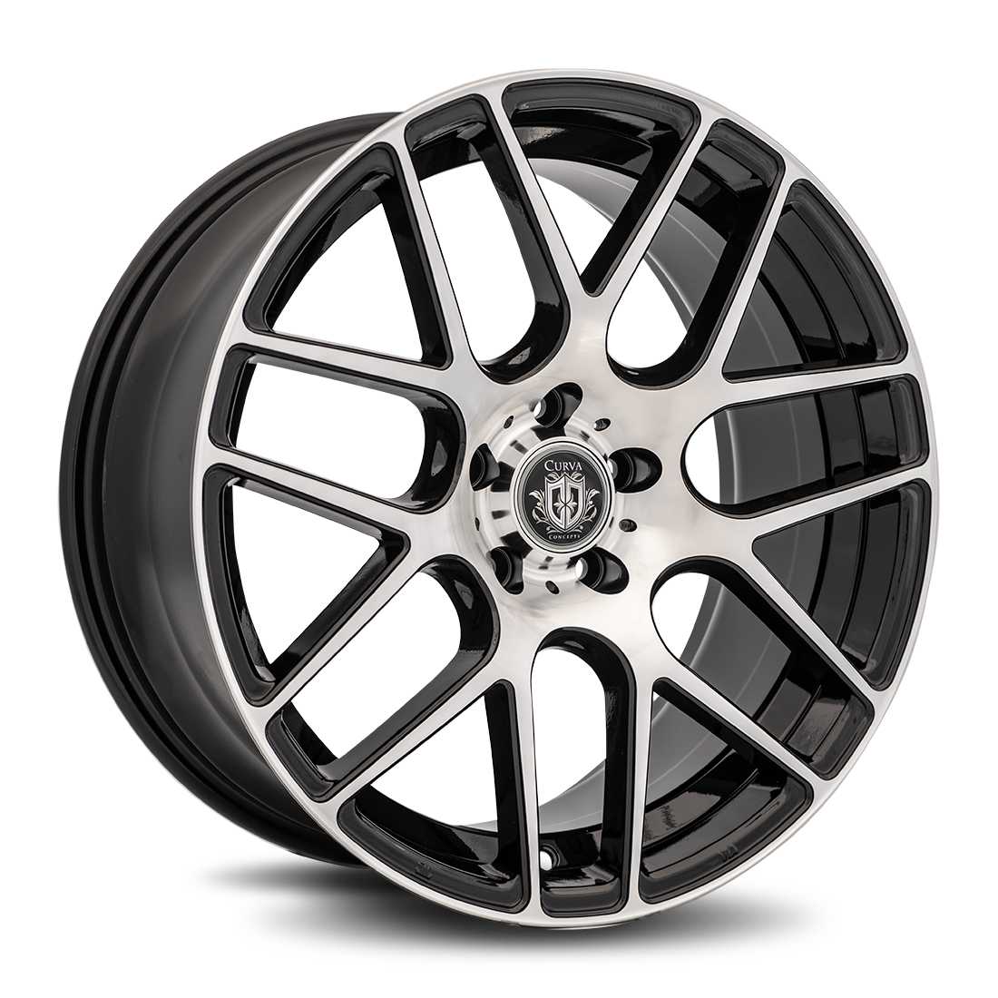 Curva Concepts C7, 19x9.5, 5x114.3, ET40, CB73.1, Gloss Black Machine Face