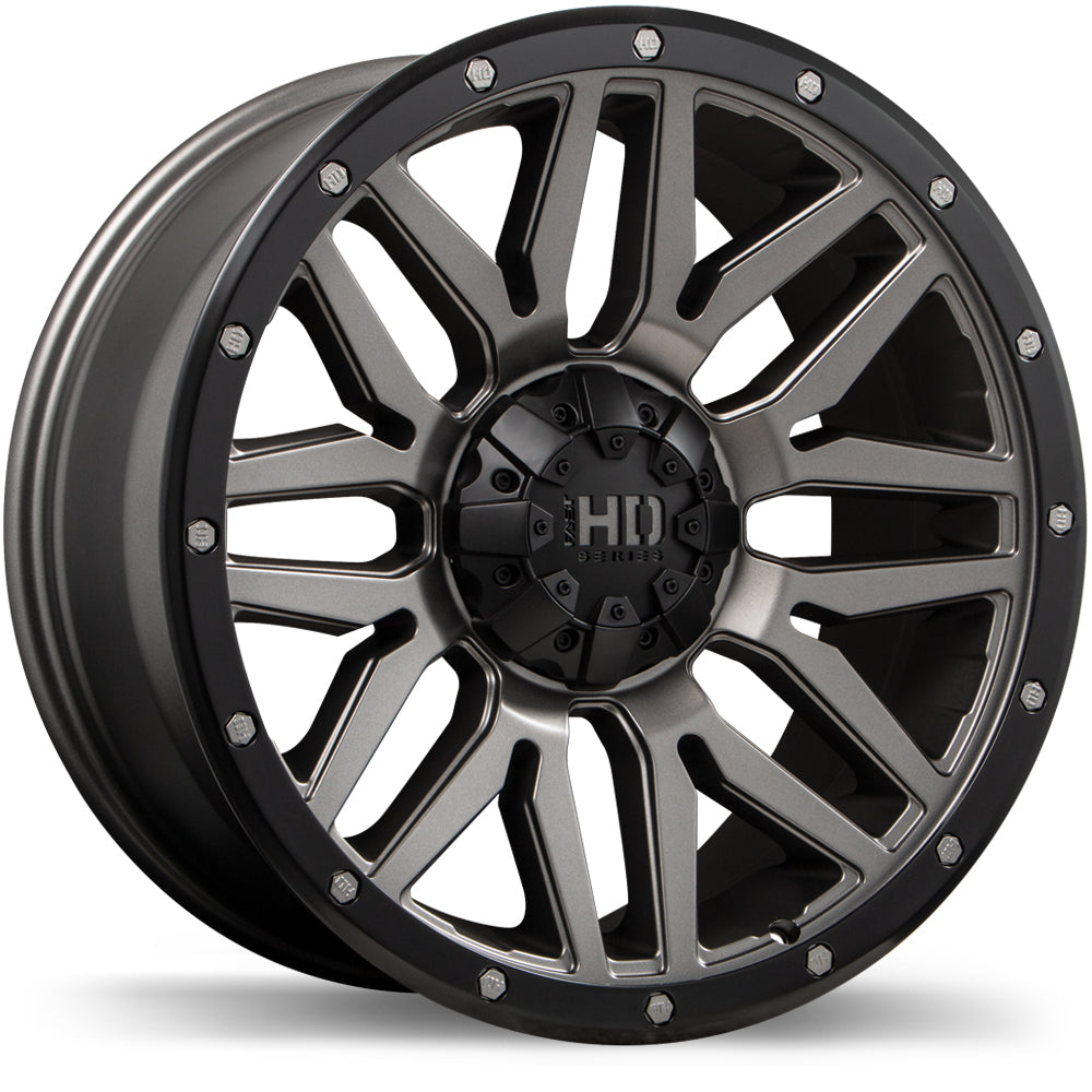Fast HD Menace, 18x9.0, 6x139.7, ET0, CB106.1, Satin Gunmetal with Black Trim - F240-1890-83MB+00C061