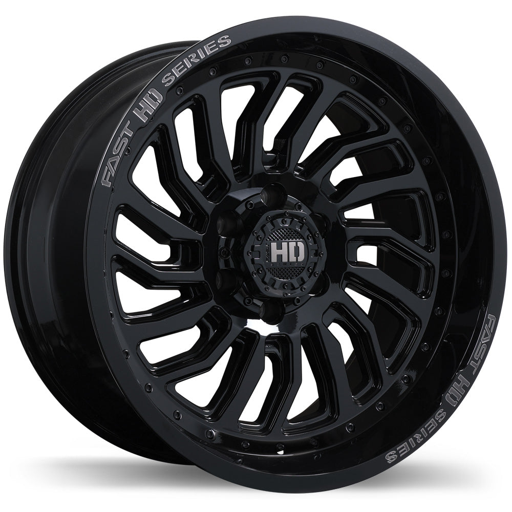 Fast HD D-STRUCT, 20x10.0, 6x135, ET-15, CB87.1, Gloss Black with Grey Milling - F267-2000-36BH-15C871