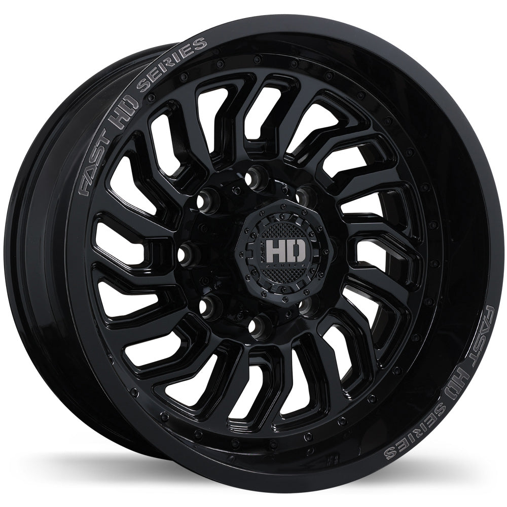 Fast HD D-STRUCT, 20x10.0, 8x165.1, ET-15, CB125.1, Gloss Black with Grey Milling - F267-2000-82BH-15C251