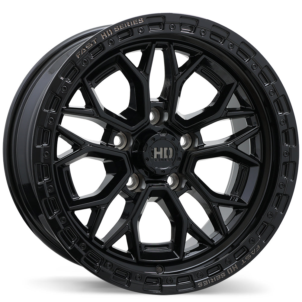Fast HD Muramasa, 17x9.0, 5x127, ET0, CB71.5, Gloss Black with Grey Milling - F276-1790-73BH+00C715