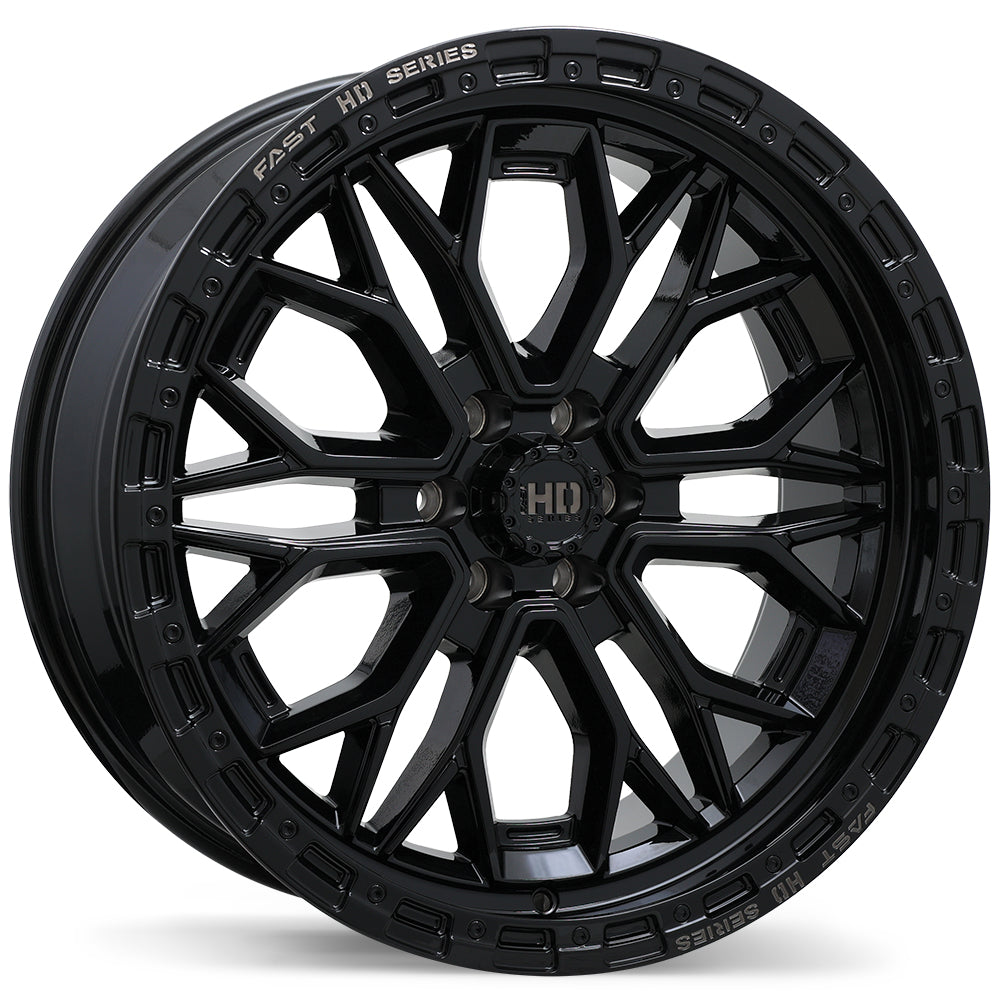 Fast HD Muramasa, 20x9.0, 6x114.3, ET0, CB66.1, Gloss Black with Grey Milling - F276-2090-63BH+00C661