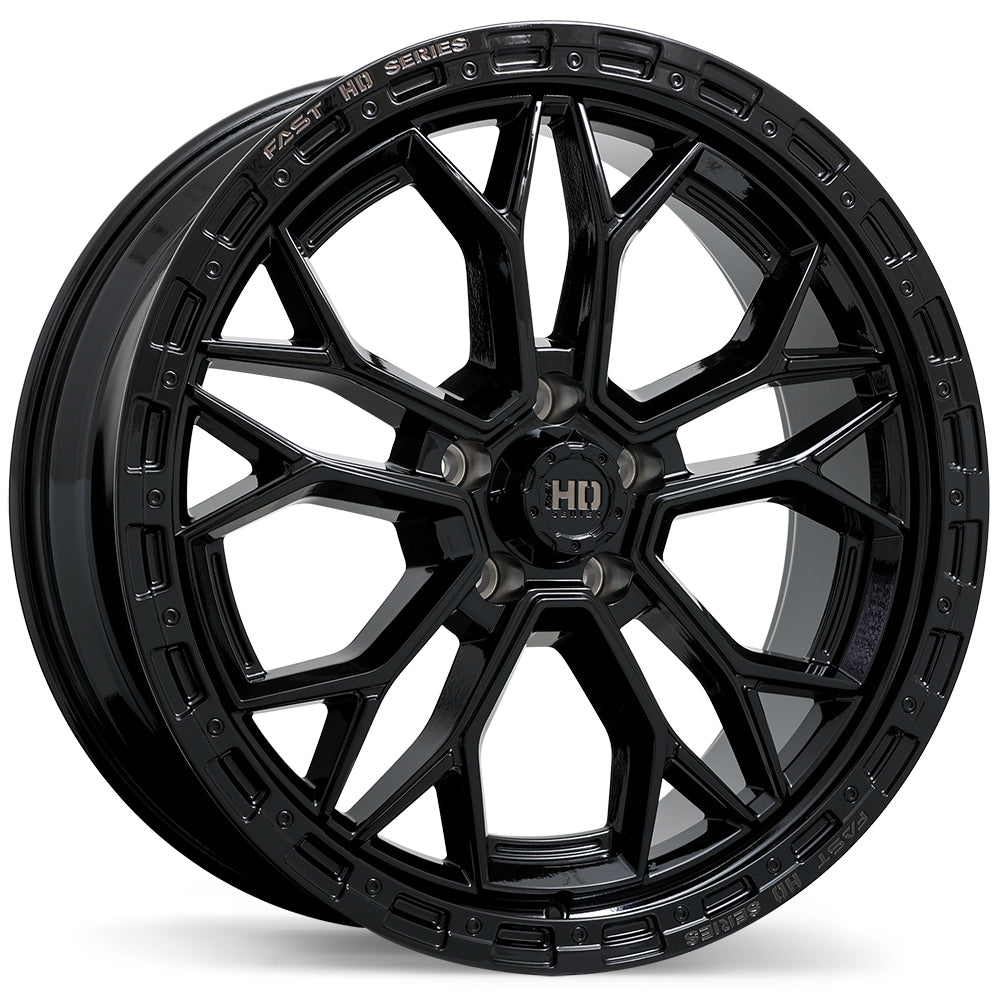 Fast HD Muramasa, 22x9.0, 5x127, ET30, CB71.5, Gloss Black with Grey Milling - F276-2290-73BH+30C715