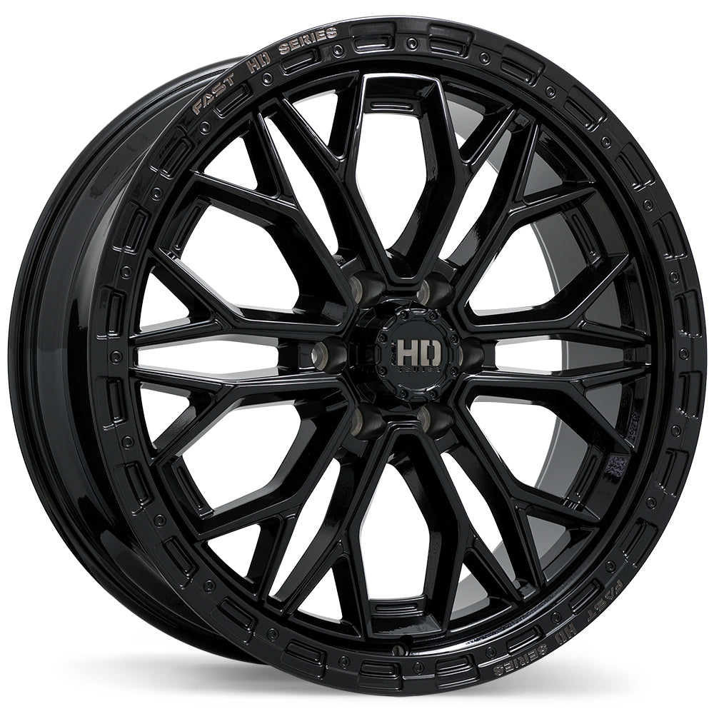 Fast HD Muramasa, 22x9.0, 6x139.7, ET26, CB84.2, Gloss Black with Grey Milling - F276-2290-83BH+26C842