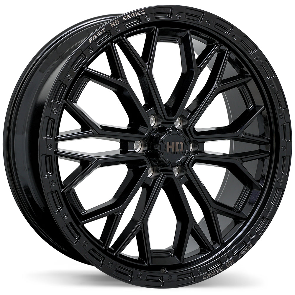 Fast HD Muramasa, 24x9.5, 6x135, ET44, CB87.1, Gloss Black with Grey Milling - F276-2495-36BH+44C871