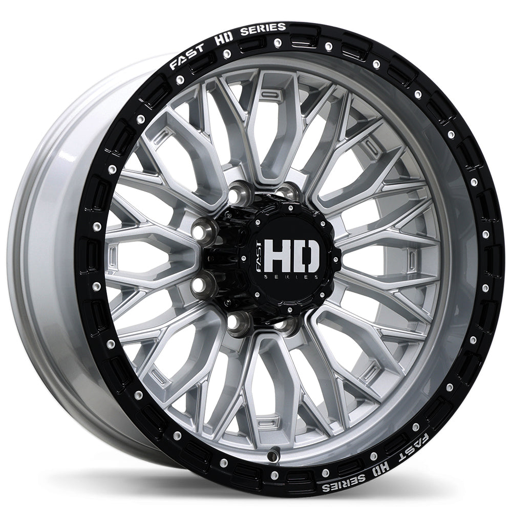Fast HD Muramasa, 20x10.0, 8x180, ET0, CB124.4, Gloss Silver with Black Lip - F276-2000-98SB+00C244
