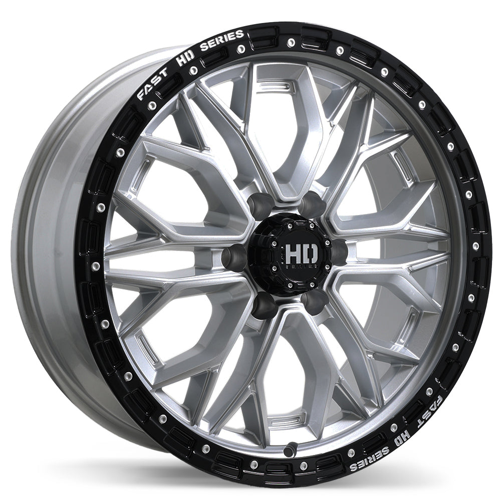 Fast HD Muramasa, 20x9.0, 6x139.7, ET30, CB95.1, Gloss Silver with Black Lip - F276-2090-83SB+30F951